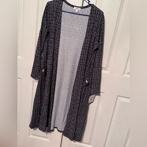 Lularoe Sarah - Black and White Patterned Open Cardigan